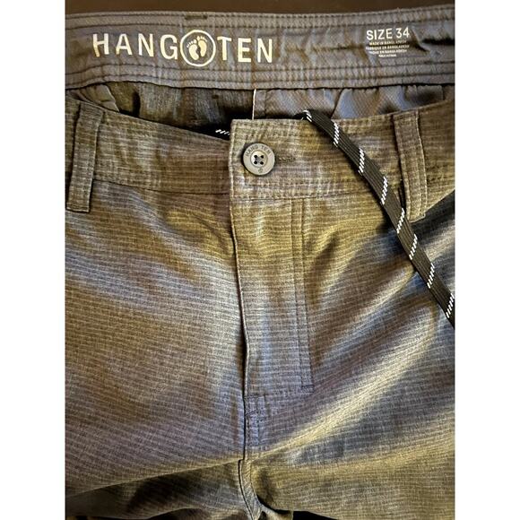 Hang Ten mens gray pinstripe stretchy casual performance shorts size 34 - Picture 3 of 3